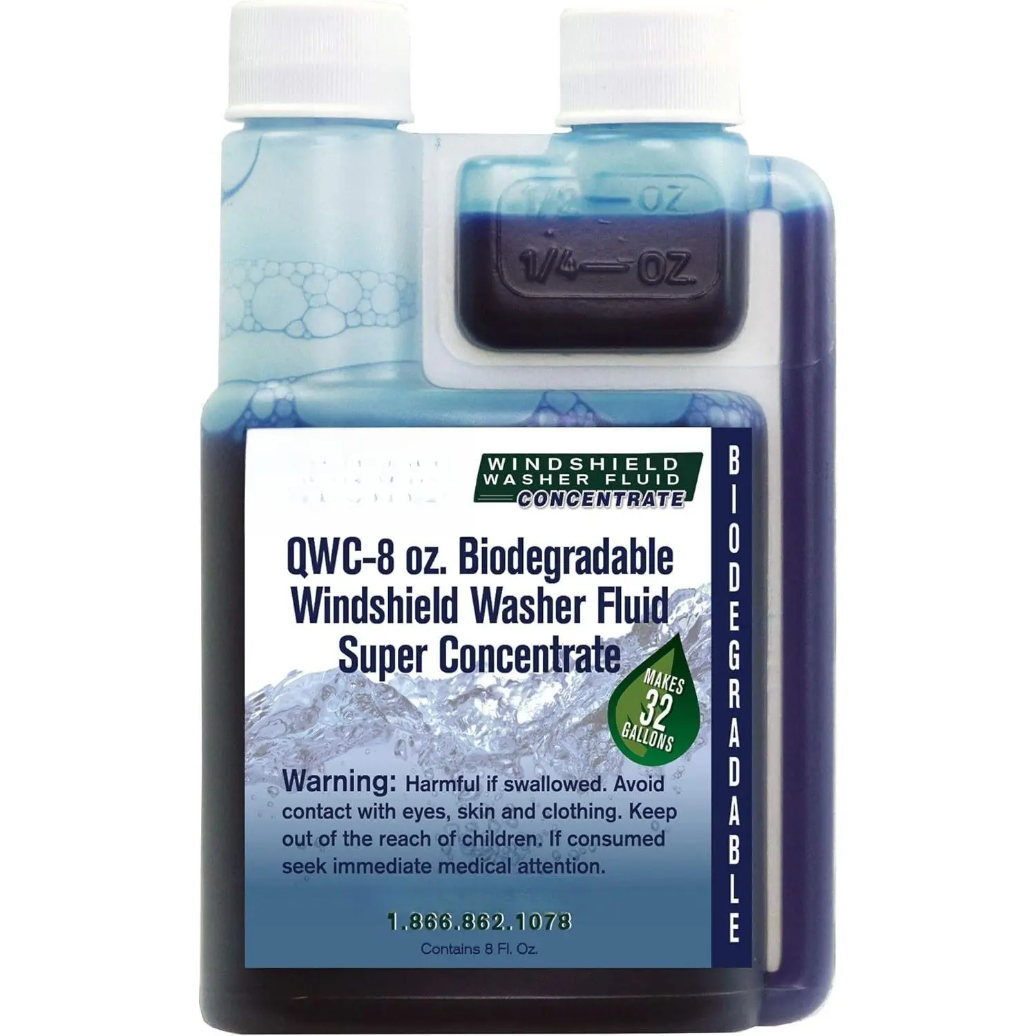 Windshield Washer Fluid Concentrate, 1 Bottle Makes 32 Gallons, 1/4 oz. Makes 1 Gallon  Biodegradable