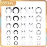 LOLIAS 16G-6G Body Piercing Kit for Adults - Plain Metal+Acrylic Mix, Internally Threaded Spike, Horseshoe Barbells, Septum Pincher Tapers, Nose Expanders - Daily Wear Accessories for Nose, Ear Cartilage