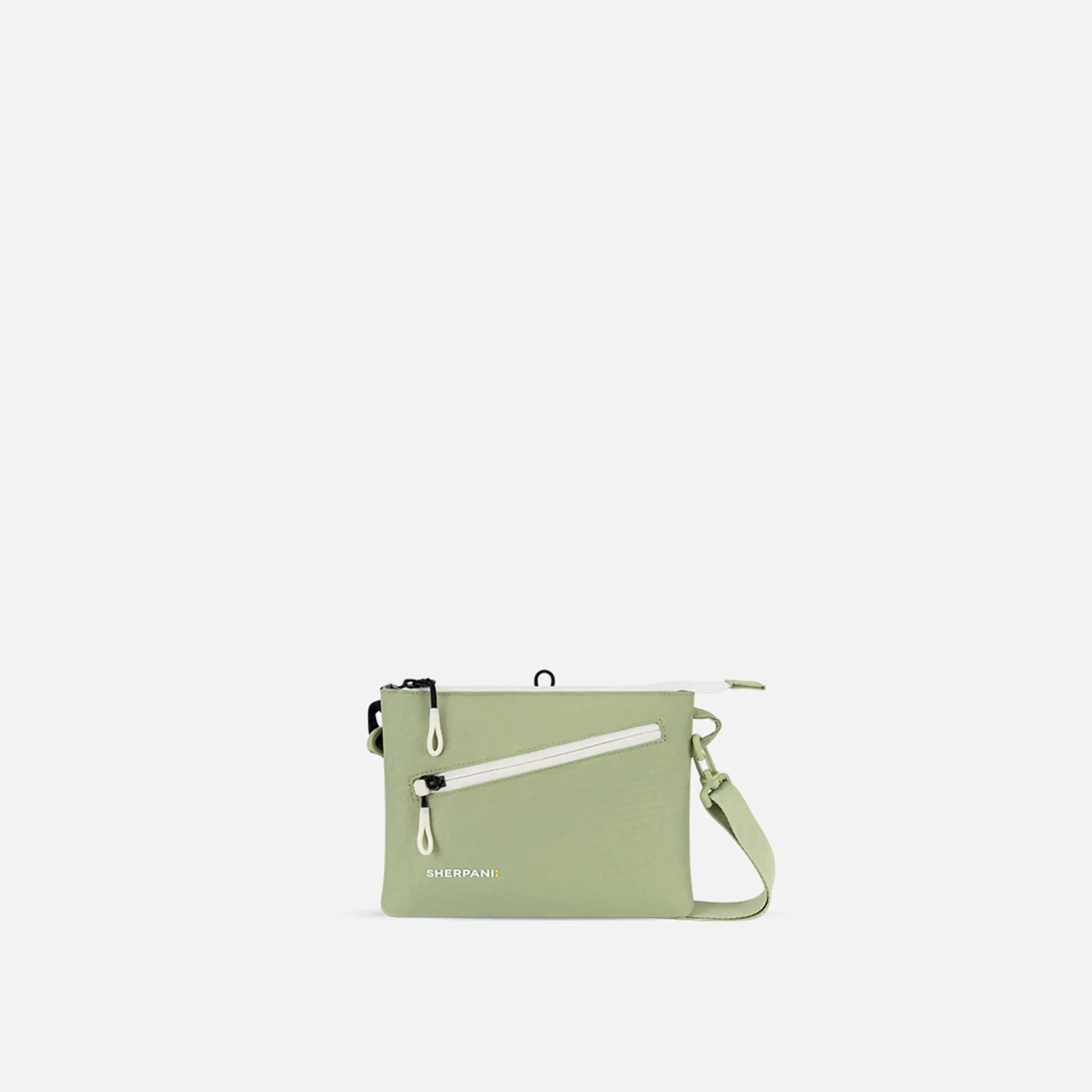 Women's Sherpani Zoom Slim Crossbody Bag - Palm Green Recycled Polyester, RFID Protection, Dual Compartments, Minimalist Slim Silhouette, Built-In Key Leash, Lightweight, Multi-Compartment Everyday Casual Bag