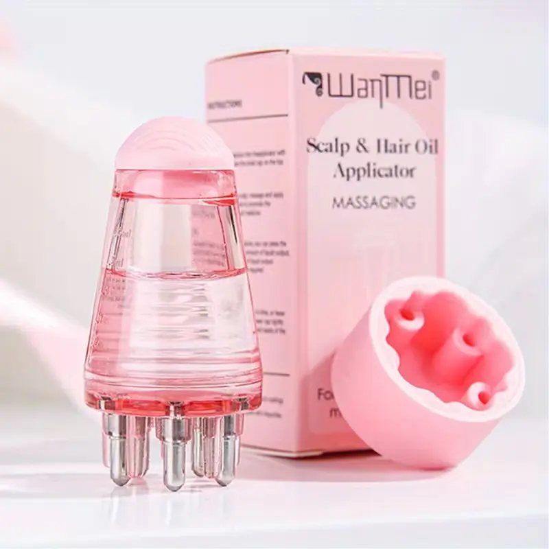 Scalp Oil Applicator Comb – Roller Ball Liquid Dispenser with Massage Teeth for Precise Hair Oil Application, Ideal for Serums & Daily Scalp Care, Lightweight Scalp Stimulator
