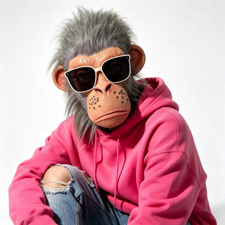 Fur-Accented Funny Prank Accessories Set - Trendy Cool Sunglasses, Monkey Latex Mask, Gorilla Headpiece, Halloween Party Props for Funny Videos & Halloween Ideas, Photorealism Design