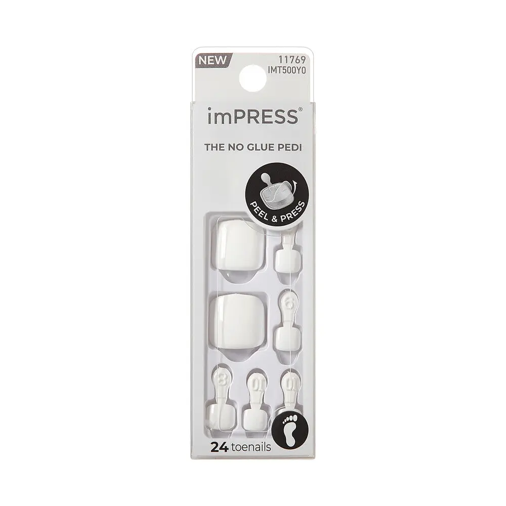 KISS imPRESS No Glue Pedi - Press-On Toenails 30pcs