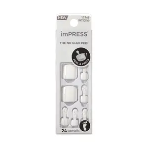 KISS imPRESS No Glue Pedi - Press-On Toenails 30pcs