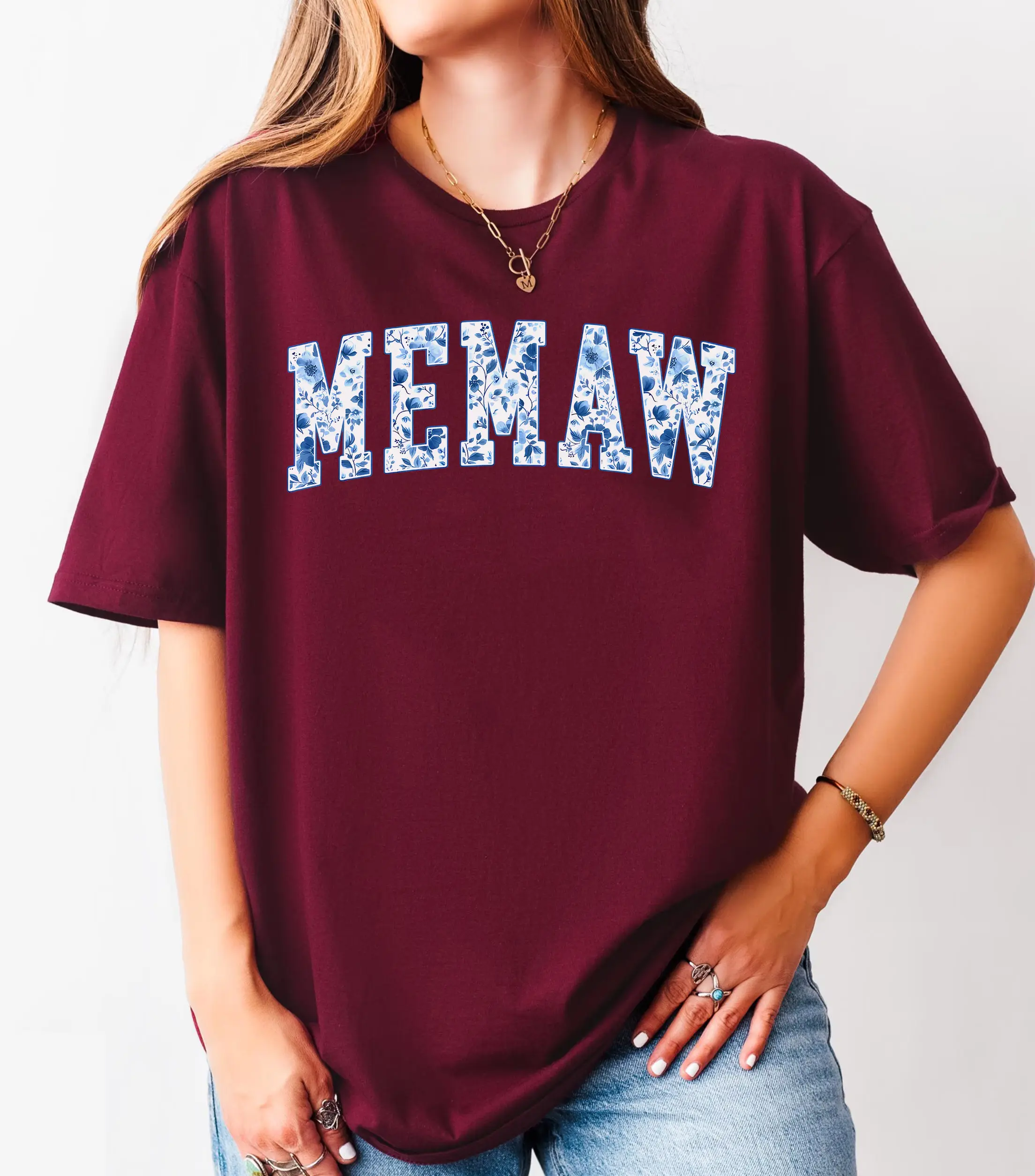 Floral Memaw  Short Sleeve T-SHIRT / Sweatshirt  , New Grandma Gift, Baby Shower Gift for Memaw