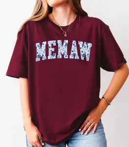 Floral Memaw  Short Sleeve T-SHIRT / Sweatshirt  , New Grandma Gift, Baby Shower Gift for Memaw