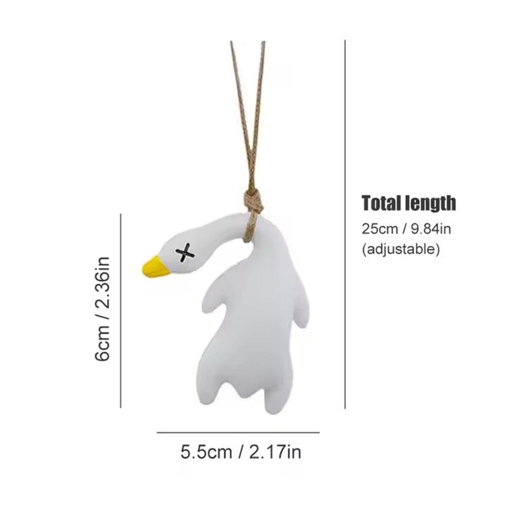DIBMS Ultraviolet Color-Changing Duck Car Pendant - Funny Cute Duck Rearview Mirror Hanging Decoration, Color-Changing Roast Duck Car Pendant