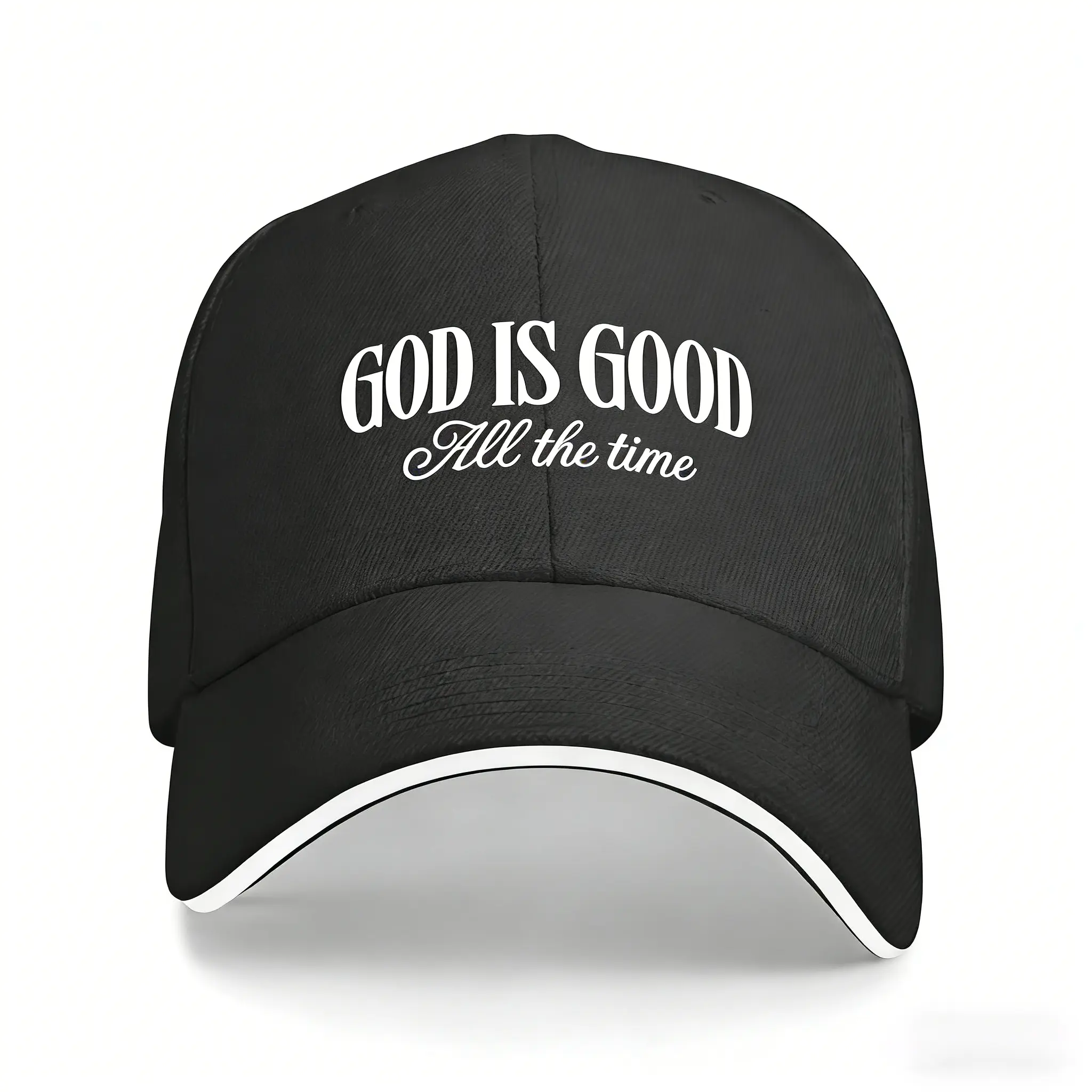 Unisex Christian "God Is Good" Breathable Bent Brim Adjustable Baseball Cap, Religious Apparel for Evangelism & Church Activities, Faith-Focused Lifestyle Accessory summerwins