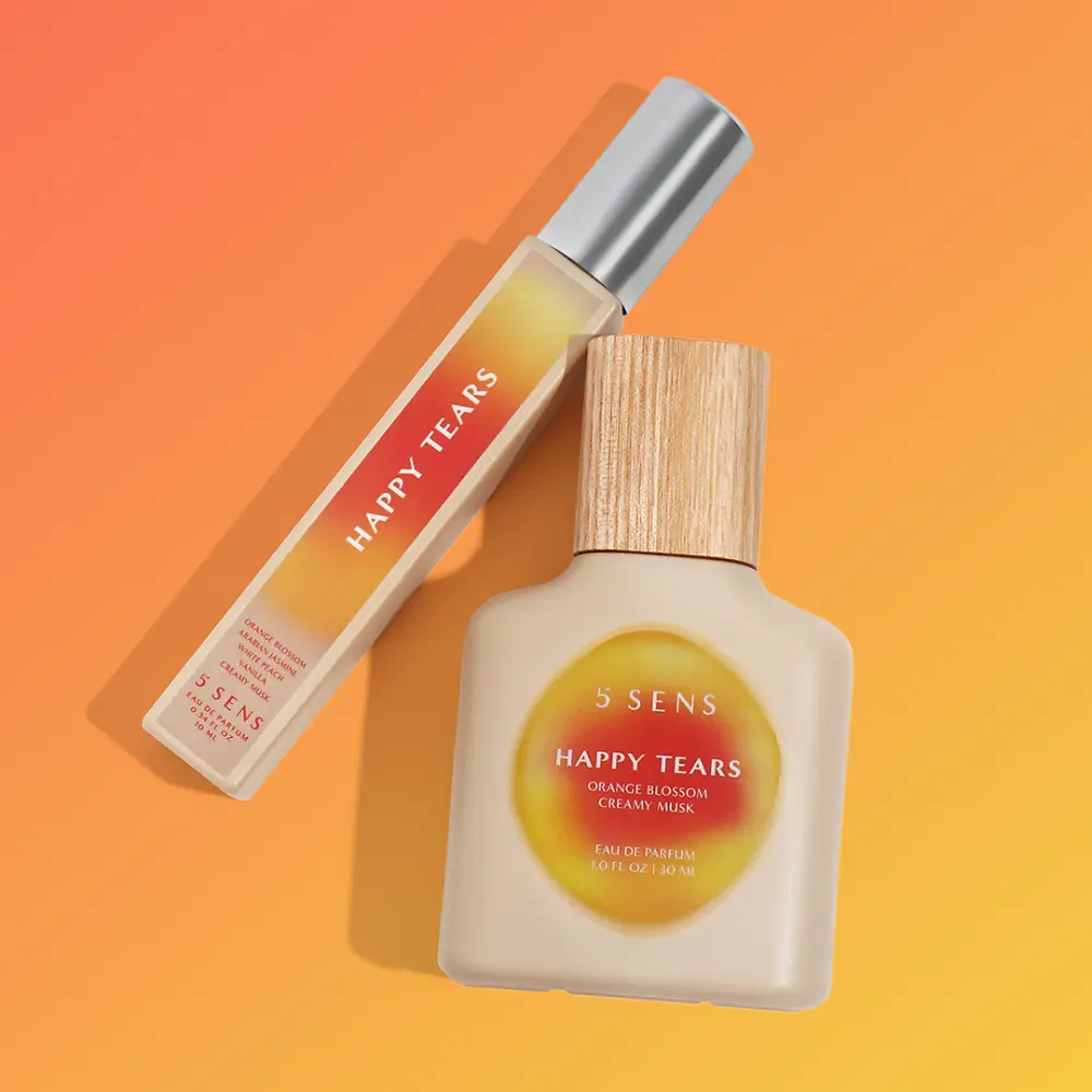 5 SENS Happy Tears Orange Blossom Perfume Gift Set 30mL + 10mL | Cry Happy Tears | Eau de Parfum Duo | Orange Blossom, Arabian Jasmine, Vanilla, Creamy Musk | Long-Lasting Clean Vegan Fragrance