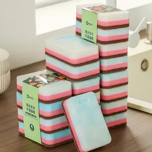 Magic Eraser Sponge Set, Dual-Sided Cleaning Sponges for Kitchen, Stain Removal, Brush Pot Cleaner, Dish Washing Trio, Dishwashing Sponge