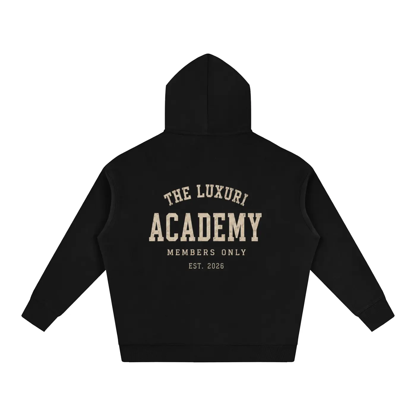 Women's The Luxuri Academy Oversize Fleece Hoodie, Thick Cotton Fabric, Long Sleeve, Casual Style