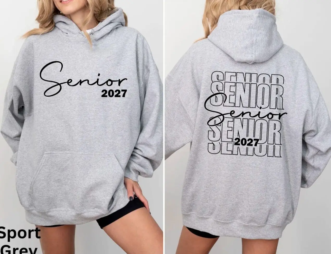 Senior 2027 2 Sided Hoodie, Senior 2027 Shirt, Class of 2027 Crewneck, Senior Year Sweatshirt, Trending Graphic Hoodie, Comfortable Menswear & Womenswear Top, Perfect Gift For Men And Women, Aug6