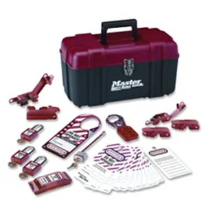 212 MAIN Master Lock Company MLK1457E410KA Electrical Lockout Kit - Portable Safety Carry Case, RD-BK, Labeled Tags, Safety Locks, Hasps, Keyed Alike