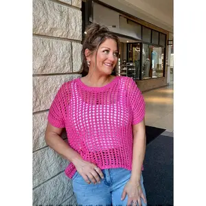 Sienna Shore Crochet Short Sleeve Sweater