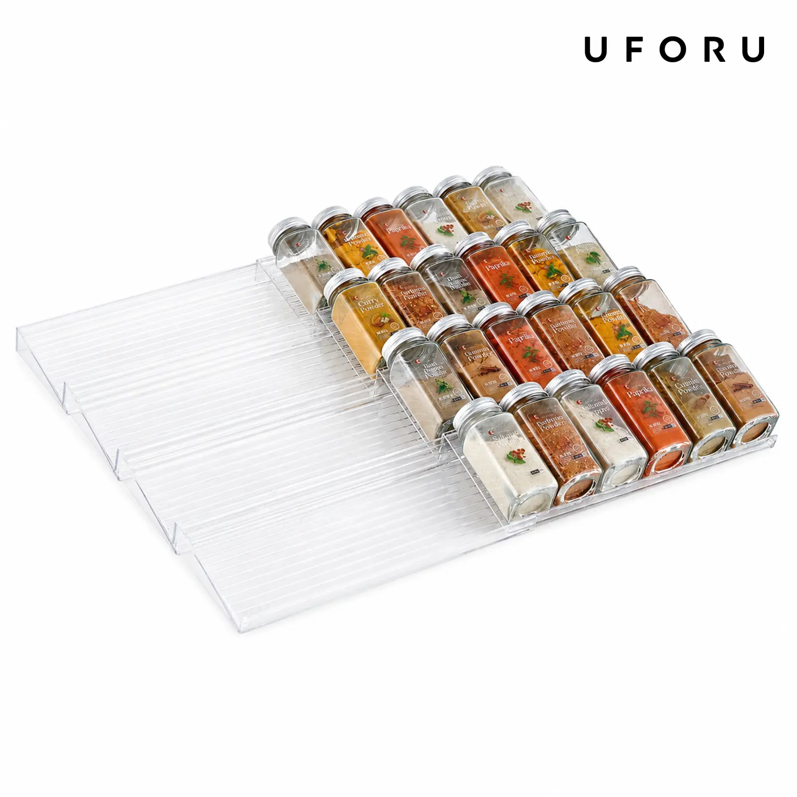 UFORU  4/8 piece transparent acrylic spice drawer storage box | expandable double-layer spice drawer inner box | can be used for drawer transparent acrylic kitchen storage artifactdealsforyou#SummerWins