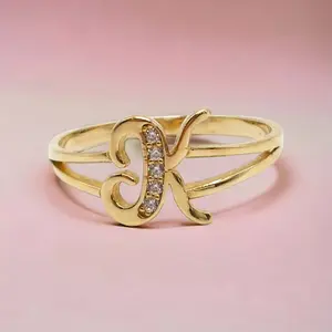 High-quality Unisex Ring with Personalized Initial K Design