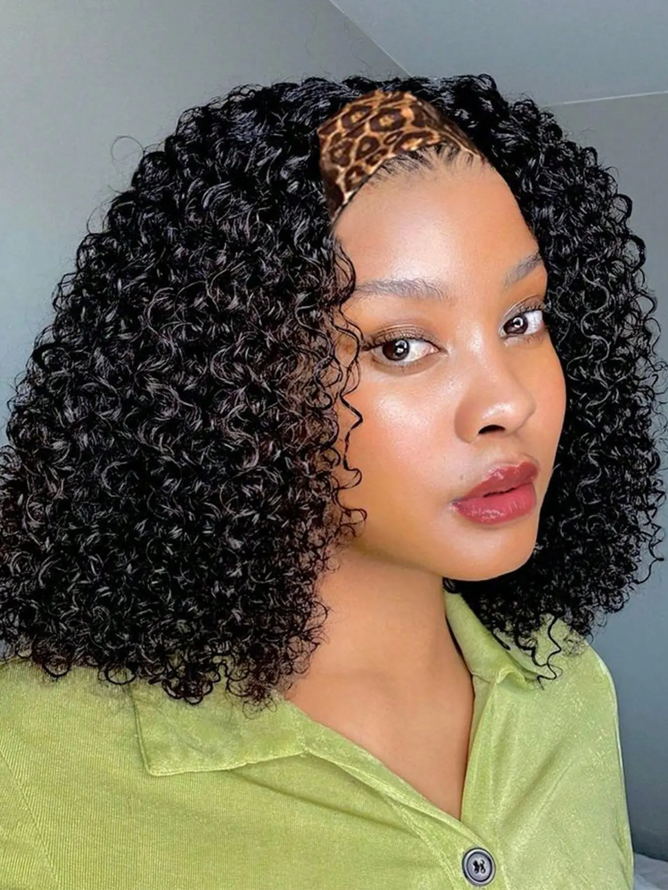 Glueless Deep Wave Headband Wig Human Hair 12-26 Inch No Lace Front Wigs for Women Ready to Wear Curly Human Hair Wig Natural Color Zero Skill Needed Real Hair Beginner Friendly