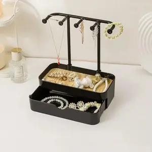 Double Layer Jewelry Storage Rack, Boxed Jewelry Organizer, Display Stand for Necklaces Rings Earrings, Home Organization Tool, Jewelry Boxes