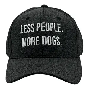 Less People More Dogs Hat Funny Sarcastic Pet Puppy Graphic Novelty Cap Funny Hats Introvert  Funny Dog  Novelty Caps for Men Black - Standard