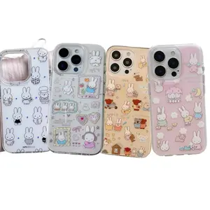 Playful Miffy Rabbit Phone Cases For iPhone 17 Promax Pro Air 16 Plus 15 14 13 12 11 Transparent Protective Cover Protection