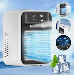 Energy Saving Portable Air Cooler Eco Friendly Evaporative Cooling Technology USB Powered 3 in 1 Air Conditioner Fan with Humidifier for Small Spaces Device Compact Noise Lithium