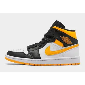 Women's Jordan 1 Mid SE White/Laser Orange-Black (CV5276 107)