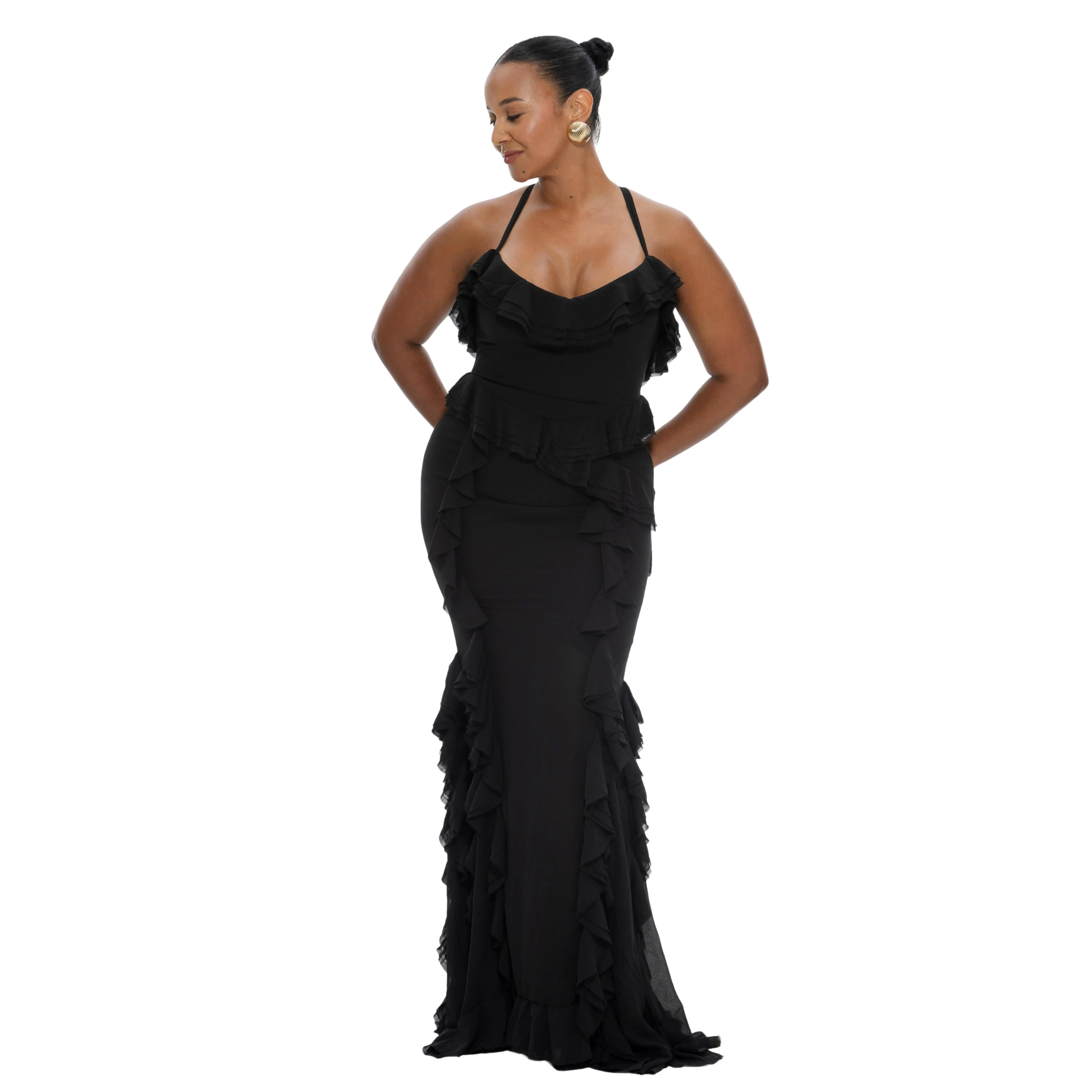 valentina ruffle gown