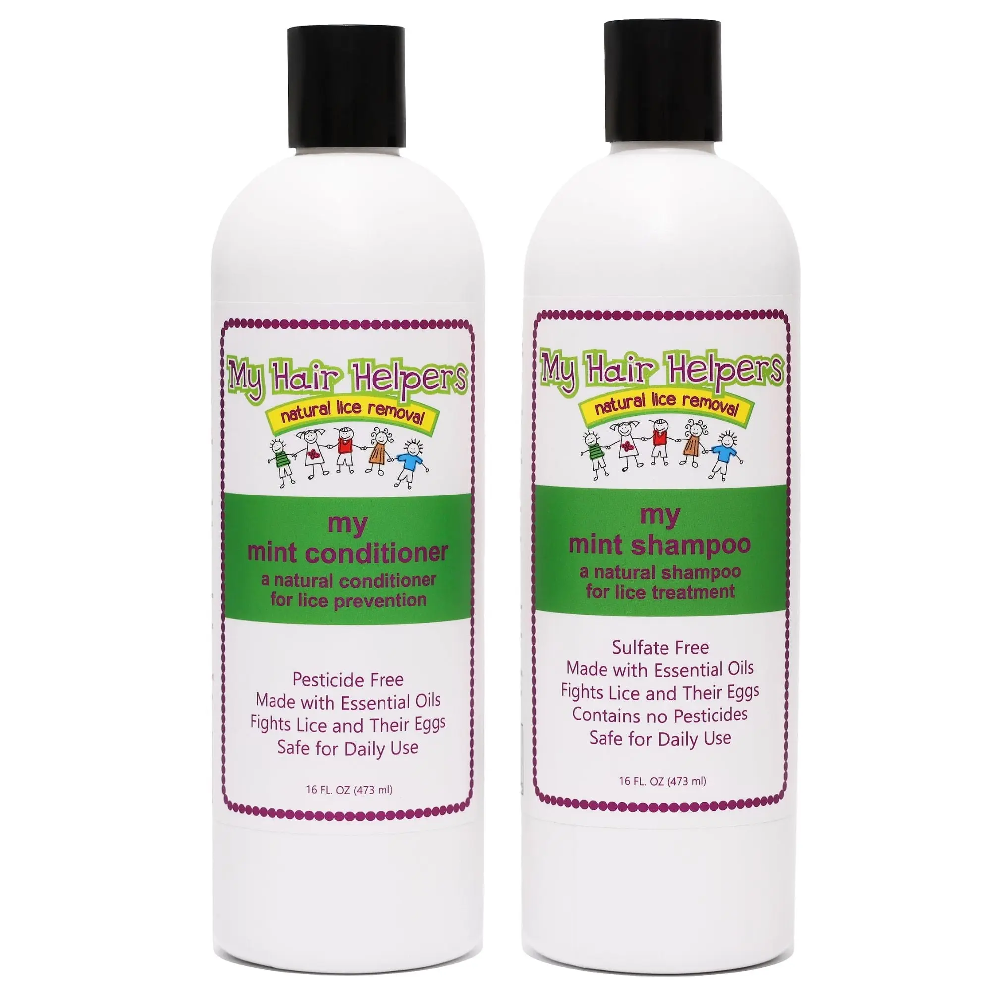 My Mint Anti-Lice Shampoo and Conditioner Kit | 16oz | For 2-3 Children