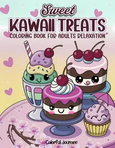 Sweet Kawaii Treats Simple, Bold and Easy: Coloring Book for Adults and Seniors Relaxation