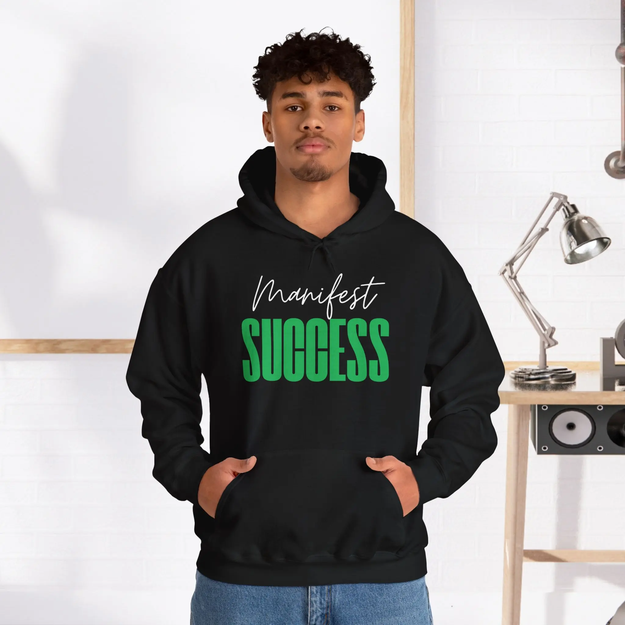 Manifest Success Unisex Gildan 18500 Hoodie - Black/Green