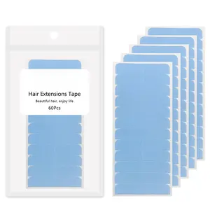 Hair Extension Tape Replacement, Double-Sided Invisible Adhesive Tape No  Professional Tape for Tape in Extensions #Blue(60 Pieces)