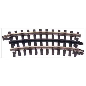 Atlas O 151-6044 21st Century Track System(TM) Nickel Silver Rail w/Brown Ties - 3-Rail -- 027 Half Curved Section, O Scale