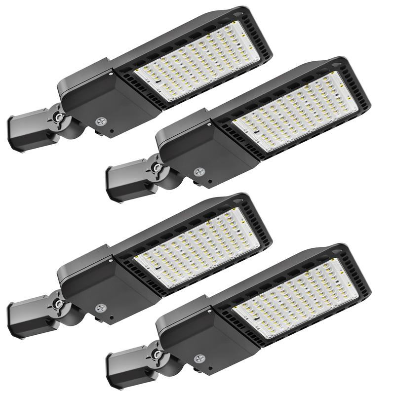 SEURON 300W 4Pack LED Parking Lot Lights with Photocell Slip Fitter ...