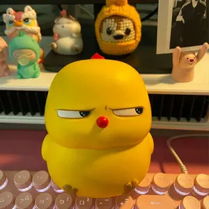 Funny pinching music slow rebound decompression artifact squinting little yellow chicken Internet celebrity keychain gift to friends