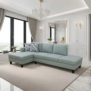 Pale Green Calico 2-Piece Couch Living Room Sofa Set