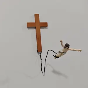 Creative Jesus Bungee Wall Decoration, 1pc Creative Hanging Ornament, Unique Home Decor, Stylish Wall Art, Perfect Gift Idea, Stylish Religious Decor