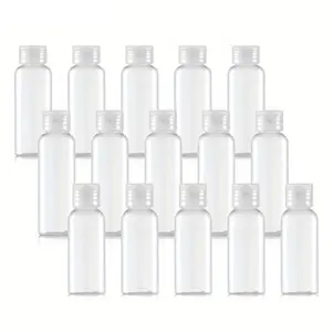 15pcs Set 30ML 50ML 100ML Plastic Empty Squeeze Storage Bottles with Flip Cap, Small Travel Size, Refillable, Leak-Proof, for Shampoo, Lotion, Cream, Soap