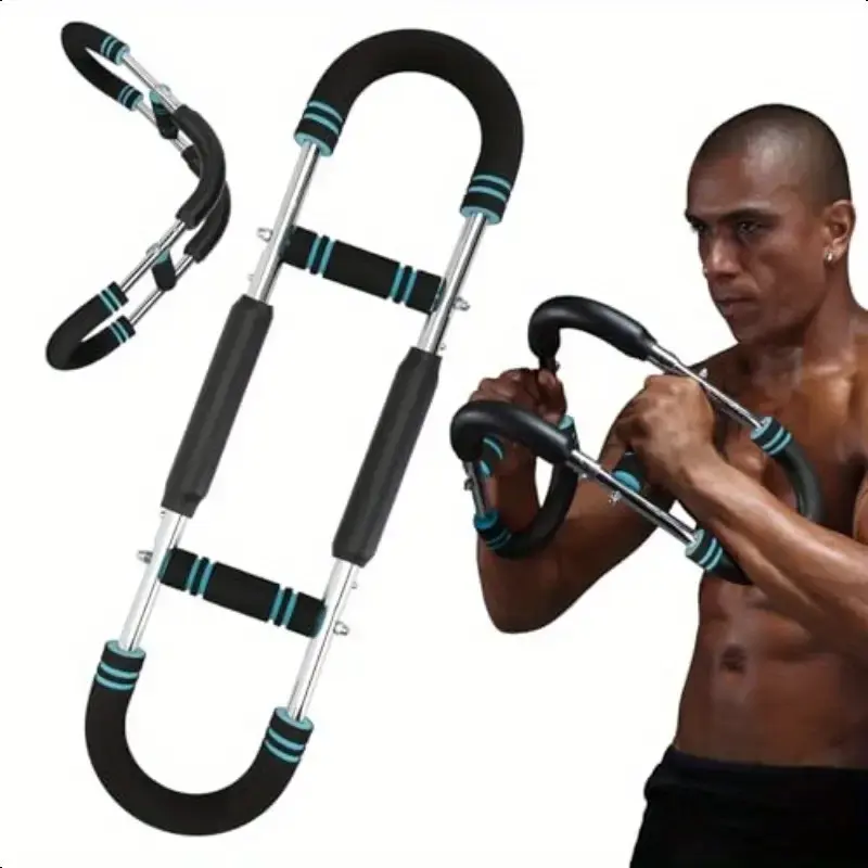 Multi-functional U-shaped Arm Trainer/adjustable 3-gear Resistance Spring Bar, Double-speed Adjuster Suitable For Home Fitness, Chest Muscle, Forearm, Triceps, Adductor And Shoulder Muscle Training, Fitness Equipment Strength Training Supplies