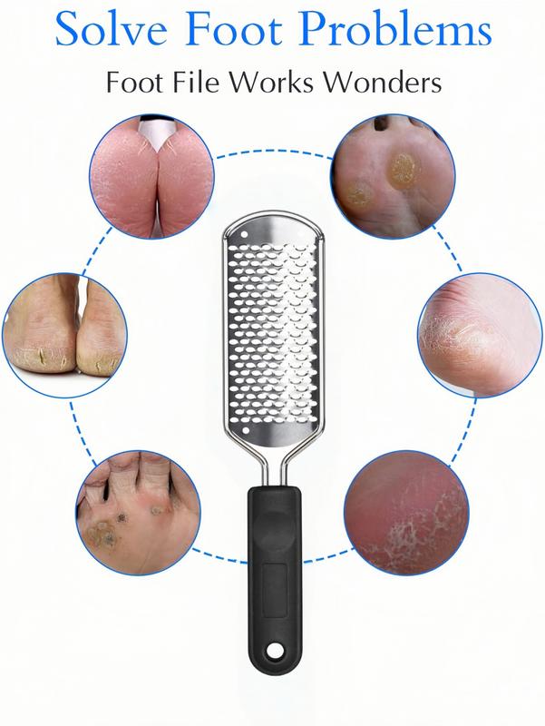 LMMAKE Professional Stainless Steel Foot File with Detachable & Reusable Design Abrasive Surface for Dead Skin Calluses & Rough Patches Ideal for Home Pedicures Salon Treatments Foot Care for Adults