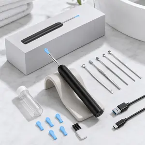 Smart Camera Ear Cleaner Set: Silicone Earwax Remover, Works with iPhone/Android, Spring Gift Version (Incl. UV Storage Case)