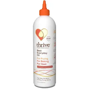 Thrive Oleic Rich Cooking Oil Blend | Heart and Health-Conscious Oil | Rich in Omega-9 Monounsaturated Fat (80%), Very Low Omega-6 Sunflower and Algae Oil | 30 fl oz Squeeze Bottle | 1 Pack