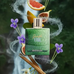 Rayhaan Jungle Vibe Perfume - Green Bottle with Grapefruit & Fig Scent - Ideal for Nature Lovers