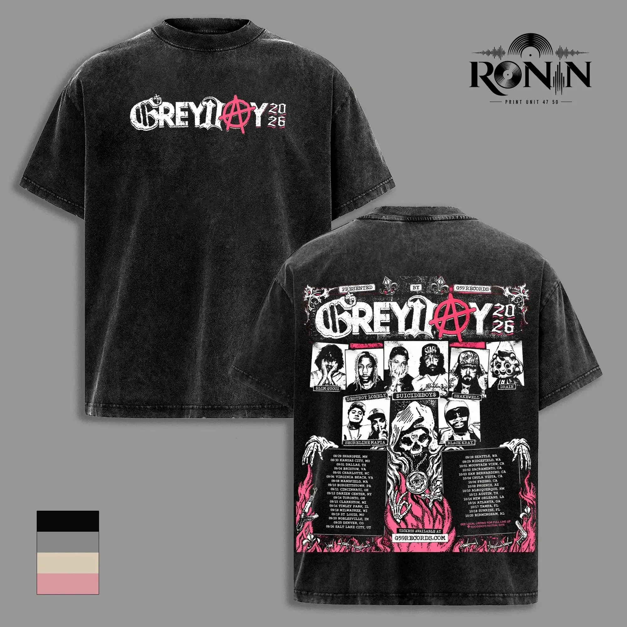 Retro Grey Day 2026 Tour Shirt, Vintage G 59 Graphic T-Shirt, Grey 59 Design Streetwear Tee, Underground Rap Hip Hop Graphic Shirt, Concert Tour Merch Aesthetic, Heavyweight Cotton Unisex Tee