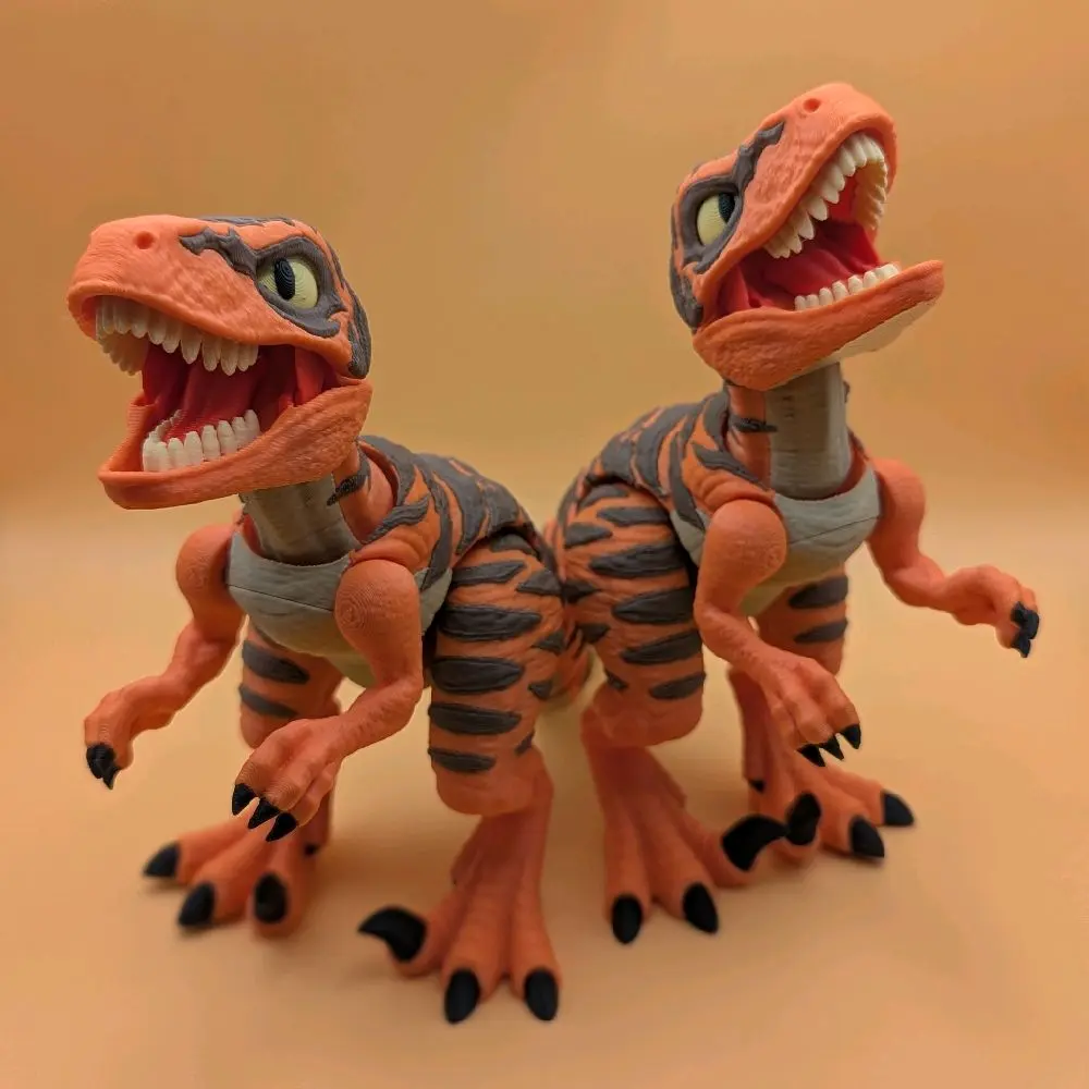 3D Printed Articulated Velociraptor Collectible | Premium Multicolor Dinosaur Figure
