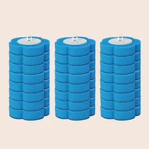 72pcs Set 3 Layer Sponge Toilet Brush Replacement Heads Disposable Cleaner Refills for Bathroom Toilet House Accessories Essential Items for Home Cleaning toilet brush bathroom