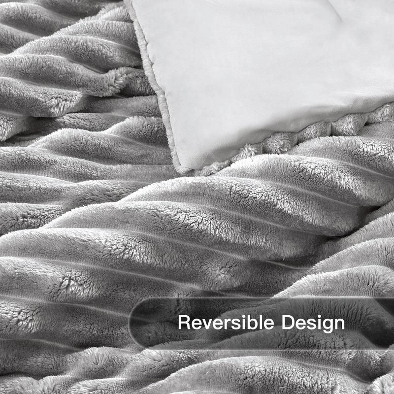 Regency Heights Comforter Set, Microfiber Reverse, Lightweight, Super Soft Ribbed Velvet Comforter, 2 Shams, All Season Bedding Duvet