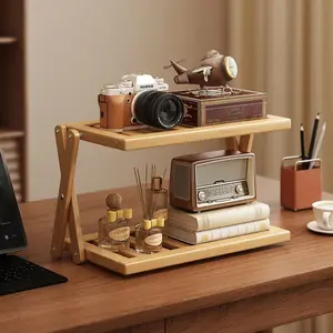 Desktop shelf household table bookshelf multi-layer storage and organization shelf simple small countertop tea cup display shelf