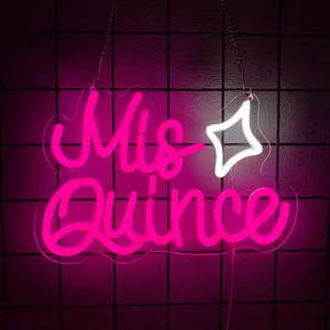 Mis Quince Neon Sign for Wall Decor  Sign Neon Lights for Bedroom Light Decoration for Birthday Party Room Decoration Gift for Girl Kid Lover Led Neon Lights