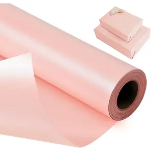 Reversible  Wrapping Paper - Solid Color Pearly-Lustre  Wrap Paper  for Wedding, Valentine's Day, Birthday, Mother's Day, Christmas,  Shower - Mini Roll, 17 Inches X 32.8