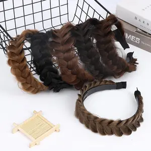 Wide and Messy Braided Headband in Sandy Gold High Elasticity Unisex Fashionable Hair Clip for Girls and Women Comfortable Fit