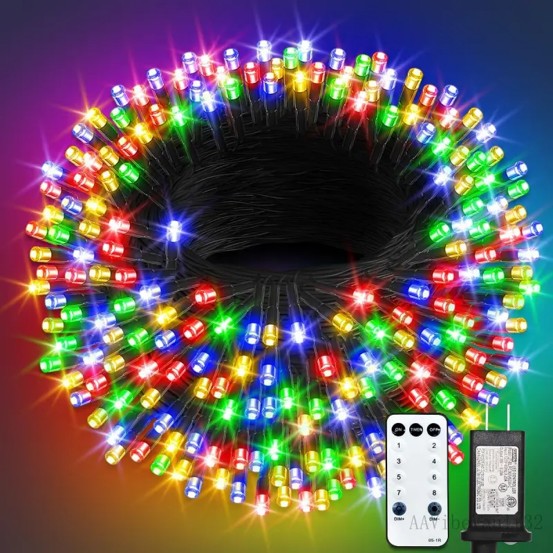 300 LED String Lights Outdoor, 100FT Multicolor Christmas Lights for Outside with Remote, Timer Memory Function, 8 Modes Waterproof Fairy Lights Plug in, for Xmas Tree Bedroom Patio PartyAAVibeVault32